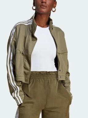 adidas Olive Green Jacket with White Logo